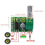 Ses Ayar Potlu PAM8403 5V Mini Ses Yükseltici Class D 2x3w Amfi