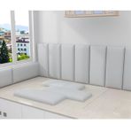 Ses Geçirmez Duvar Panelleri, Gri 3D Çarpışma Önleyici Dolgu, Ev Sineması ve Çocuk Odaları için Yapışkanlı Yatak Başlığı, 3'lü Set (20 x 50 cm) - Gürültü Önleyici Dekorasyon