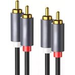 Ses Kablosu Altın Uçlu Yüksek Ses Kalitesi Aux 3.5Mm Rca Kablo Subwoofer Amfi Tv Ses Sistemi Ile Uyumlu Dayanıklı Pvc, Audio Kablo, Siyah (0.5Metre)