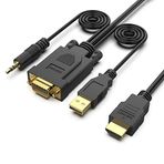 Ses ve güç özellikli HDMI-VGA kablosu, BENFEI HDMI'dan VGA 0.9m kablo Retina ekranlı MacBook Pro, Sony PS4, Mac Mini, Apple TV vb. Gibi düşük güç cihazlarıyla uyumludur.