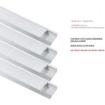 Sese 12MT Alüminyum LED Kanalı, LED Profili , Şerit LED Kanalı Boş Kasa 4x3 Metre 724080102 - Gri
