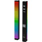 Sese Duyarlı Rgb LED Işık Şerit Müzik Ritmine Göre Renk Değiştiren Ambiyans Aydınlatma Otomatik Efektli Dekoratif Işık Sistemi - 18,5 cm