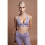 SESEH IVY Ön Büzgülü Lila Seamless Scrunch Toparlayıcı Kadın Spor Tayt