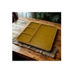 sesengo Bambu Ahşap Kare Pasta Kahvaltı Servis Sunum Tabağı 30cm x 30cm