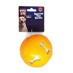 Sesli Kemik Desenli Plastik Top Köpek Oyuncağı 7,5 Cm Tcu