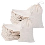 Sessleger 50 paket pamuklu muslin torbası, çok amaçlı, ipli çay takıları, hediyelik eşya saklaması, düğün partisi (4 x 6 inç)