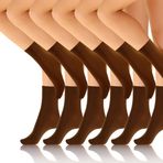 sesto senso 6 çift bayan çorabı mikrofiber tek beden ipek ince çorap 40 DEN ayakkabı çorabı, 6 çift - Kahve, Tek Beden