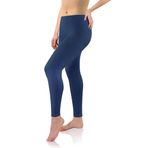 Sesto Senso Kadın Tayt Uzun Viskon Kızlar Renkli Pantolon Spor Fitness Yoga, koyu mavi, XL