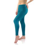 Sesto Senso Kadın Tayt Uzun Viskon Kızlar Renkli Pantolon Spor Fitness Yoga, Petrol, XXL