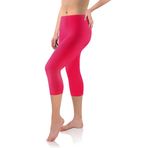 Sesto Senso Kadın Tayt Uzunluğu 3/4 Viskon Kızlar Renkli Pantolon Spor Fitness Yoga, Amaranth, L