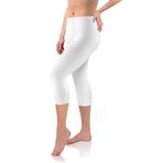 Sesto Senso Kadın Tayt Uzunluğu 3/4 Viskon Kızlar Renkli Pantolon Spor Fitness Yoga, beyaz, 3XL Plus