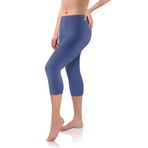 Sesto Senso Kadın Tayt Uzunluğu 3/4 Viskon Kızlar Renkli Pantolon Spor Fitness Yoga, denim, 3XL Plus