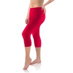 Sesto Senso Kadın Tayt Uzunluğu 3/4 Viskon Kızlar Renkli Pantolon Spor Fitness Yoga, kırmızı, XL