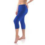 Sesto Senso Kadın Tayt Uzunluğu 3/4 Viskon Kızlar Renkli Pantolon Spor Fitness Yoga, mavi, XL