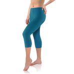 Sesto Senso Kadın Tayt Uzunluğu 3/4 Viskon Kızlar Renkli Pantolon Spor Fitness Yoga, Petrol, 3XL Plus
