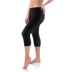 Sesto Senso Kadın Tayt Uzunluğu 3/4 Viskon Kızlar Renkli Pantolon Spor Fitness Yoga, siyah, S