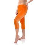 Sesto Senso Kadın Tayt Uzunluğu 3/4 Viskon Kızlar Renkli Pantolon Spor Fitness Yoga, Turuncu Malange, XL