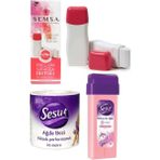 Sesu Roll-On Kartuş Ağda + Ağda Isıtıcısı + Ağda Bezi Hassas Cilt Set