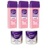 Sesu Roll-On Kartuş Ağda Hassas Ciltler 3X100Ml + Sesu Ağda Bezi 2X10 Metre
