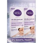 Sesu Sir Ağda Bantları 32 Adet Vegan Formula Tüm Vücut Yüz İçin Soğuk Ağda Bandı 2'Li Paket