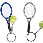 Set 2 Grand anahtarlık, takı far çantası tenis raketi mavi ve gri + tenis topu., Blau und Grau