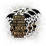 Set 3 Parça A Dragon Without Its Rider is a Tradegy Çıkartma Komik ACOTAR Dördüncü Kanat Çıkartma Kitap Bareti Su Geçirmez 2 İnç Kalıp Kesim Vinil Su Şişesi Dizüstü Bilgisayar Telefonu için Arkadaş İş