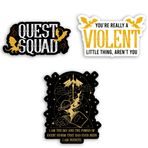 Set 3 Parça I'm The Sky and The Power, You're Really A Violent Little Thing aren't You, Quest Squad Çıkartma ACOTAR Dördüncü Kanat Ejderha Kitap İzi Su Geçirmez 2 İnç Kalıp Kesim Vinil Su Şişesi