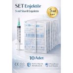 Set 5 ml Steril Enjektör 10 Adet – Tek Kullanımlık, Luer Lock, Medikal Şırınga