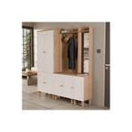 Set 5084-5072-5088 Rapsody Sağ Aynalı 7 Kapaklı (Membran) 9 Askılı Bohem Portmanto Sepet-Beyaz
