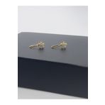 Set 925 Ayar Gümüş (2 Adet) Altın Kaplama Zirkon Taşlı (Deliksiz) ''Yıldız'' Hızma(En:4mm Boy 4mm)