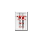 Set Dikiş Makineleri Organ Çift Iğne 2.5mm (NERVÜR IĞNESİ 80/2.5)2'li 12 Numara (AİLE MAKİNA IĞNESİ).
