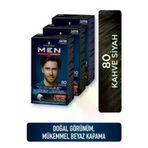 SET.HNKL.2528 Schwarzkopf Men Perfect Saç Boyası 80- Kahve Siyah-Kolay Ve Hızlı Beyaz Kapama -3 Adet