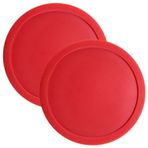 Set iki büyük kırmızı 3 1/10,2 cm Air Hockey disk Air Hockey masalar için tam boyutlu Brybelly