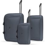 Set Jones Unisex Çekçekli Hostes Pilot 3'lü El Valiz Seti - Antrasit