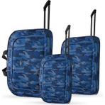 Set Jones Unisex Çekçekli Hostes Pilot 3'lü El Valiz Seti - Kamuflaj