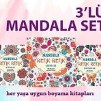 Set Mandala Renk Renk Desenler Çiçekler Hayvanlar