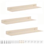 Set of 3 White 60 cm Wall Shelves, Aluminum Floating Shelves with or without Drilling, Oturma Odası, Yatak Odası, Ofis, Banyo ve Mutfak Depolama Çözümleri için İdeal