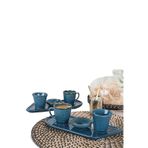 Set Sunum Tabaklı 2'Li Set Kahve Fincanı Mavi