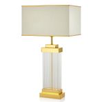 setabianca Camlı Dikdörtgen Abajur Altın 35 * 35 * 64 Cm