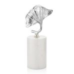 setabianca EVZA GÜMÜŞ GINKGO FİGÜRLÜ BEYAZ MERMER OBJE 29cm