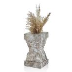 setabianca Evza Mermer Ancıent Stone Traverten Stant Vazo 14 * 14 * 25 Cm