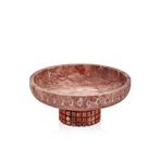 setabianca Evza Traverten Ekose Ayaklı Sunum Tabağı Kırmızı 27 * 27 * 12 Cm