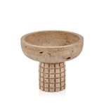 setabianca Evza Traverten Ekose Ayaklı Sunum Tabağı Krem 18 * 18 * 15 Cm