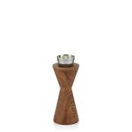 setabianca Gümüş Detaylı Ahşap Mumluk 28cm