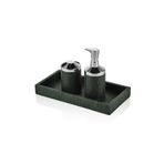 setabianca Luxe Faux Vegan Deri Banyo Seti Yeşil (Tepsi 30 * 15Cm)