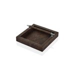 setabianca Luxe Faux Vegan Deri Kulplu Peçetelik Kahve 22 * 22 * 7 Cm