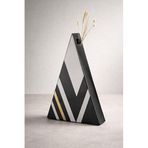 SETABIANCA Modern Dekoratif Seramik Vazo 35 cm – Elite Deco Lines Üçgen Vazo