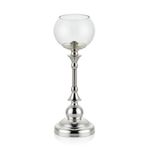 SETABIANCA Regina Şamdan Cam Yuvarlak Silver Büyük 36x13x13 cm