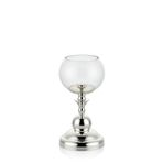SETABIANCA Regina Şamdan Cam Yuvarlak Silver Küçük 25x14x14 cm