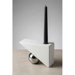 SETABIANCA Seramik Dekoratif Mumluk 9 cm – Planet Modern Beyaz Şamdan
